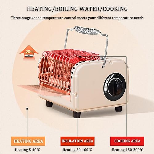 Chauffage à gaz portable 3 en 1, chauffage de poêle de camping 1200 W avec allumage piézo et contrôle rotatif de la température, chauffage intérieur et extérieur pour le camping, la pêche, la caravane - Nail Gallerys