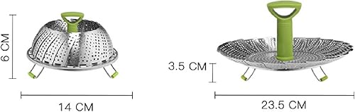 SANON Panier vapeur, paniers cuit-vapeur pliable en acier inoxydable pour légumes et fruits de mer, panier vapeur inox - Nail Gallerys