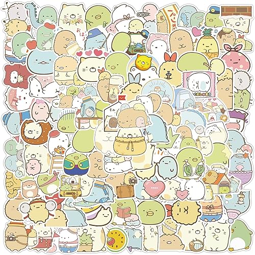 Lot de 100 autocollants Kawaii en forme de créature de coin - Autocollants décoratifs - Motif personnage de dessin animé - Pour chariot de voiture, journal intime, moto, skateboard, ordinateur - Nail Gallerys