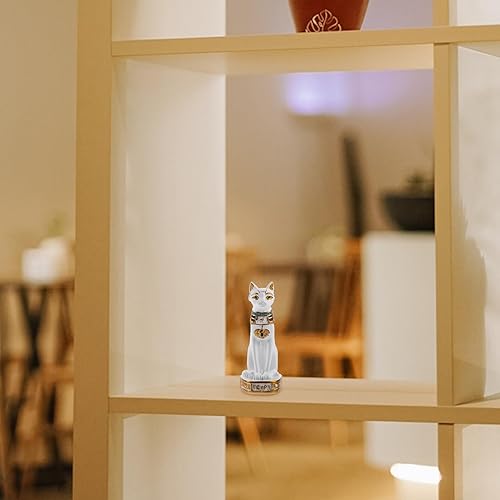 HAKIDZEL Déesse Égyptienne Sculpture De Chat Égyptien Figurine De Maison De Chat Égyptien Objets De Collection De Chat Égyptien Sculpture De Déesse Statue Miniature Affichage Blanche Résine - Nail Gallerys