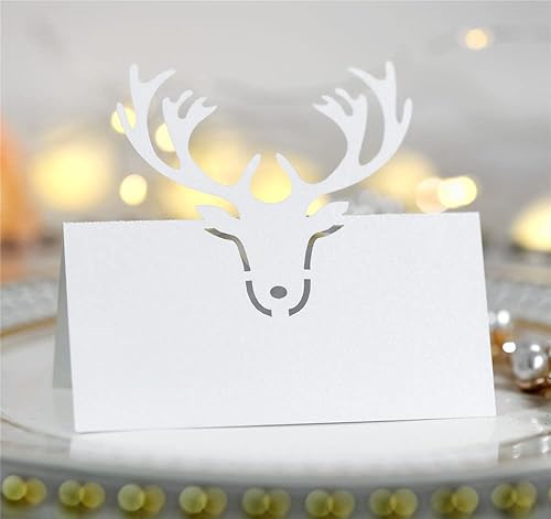 GIVBRO Lot de 50 Cartes de Table en Forme de Cerf, Marque Table Mariage, Banquet, Fête, Décoration - Nail Gallerys