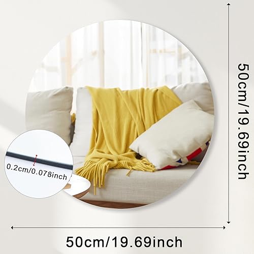 TSKDKIT Grand miroir mural rond autocollant HD - 50 cm - Miroir mural décoratif sans cadre - Pour toilettes d'invités, salle de bain, dressing, salon, etc - Nail Gallerys