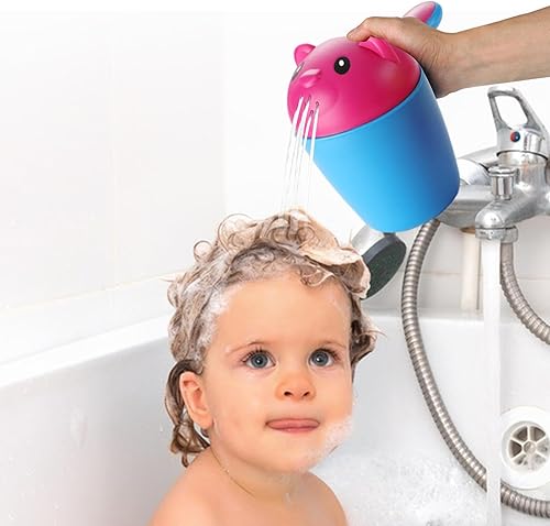 Tasse de rinçage pour bébé pour le bain,Tasse de bain pour rincer les cheveux,Rinçage de bain cascade, poignée ergonomique, verseur d'eau de bain | Laver les cheveux tasse shampooing Scoops arroseur b - Nail Gallerys