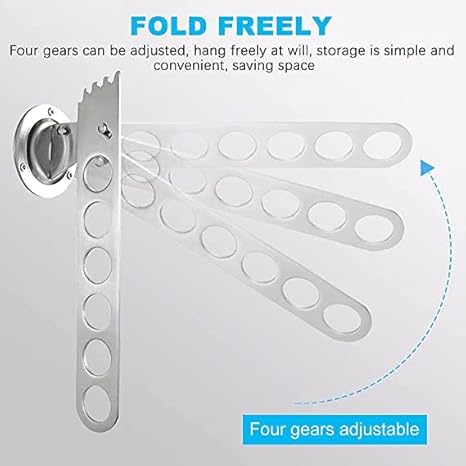 Cintre à Vêtements Mural Pliant 5 Trous, Support de Cintre Mural, Porte Manteau Acier Inoxydable Accroche Murale Vêtement Crochet Porte-Serviette Mural 90° Pliant Porte-Cintre pour Chambre Bain Balcon - Nail Gallerys