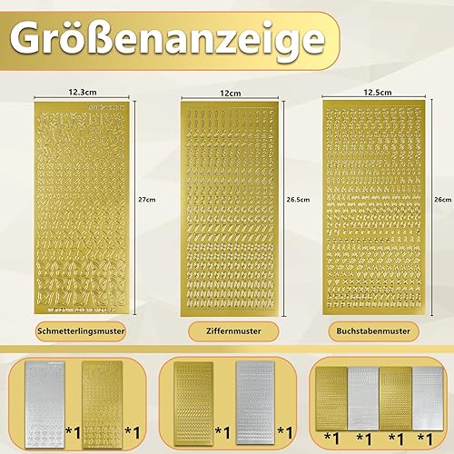 FLEXNOVA Lot de 8 feuilles de lettres autocollantes en cire pour bougies, lettres autocollantes dorées, argentées, lettres autocollantes pour mariage, baptême, confirmation, bricolage - Nail Gallerys