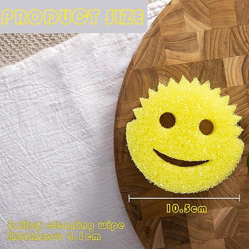 Éponges de Nettoyage en Forme de Smiley, Éponge sans Rayures, Éponges Vaisselles Cuisine, Éponge Reutilisable Lavable Cuisine et Salle de Bain Éponge Grattante Éponge Vaisselle Anti Scratch, 2 Pièces - Nail Gallerys