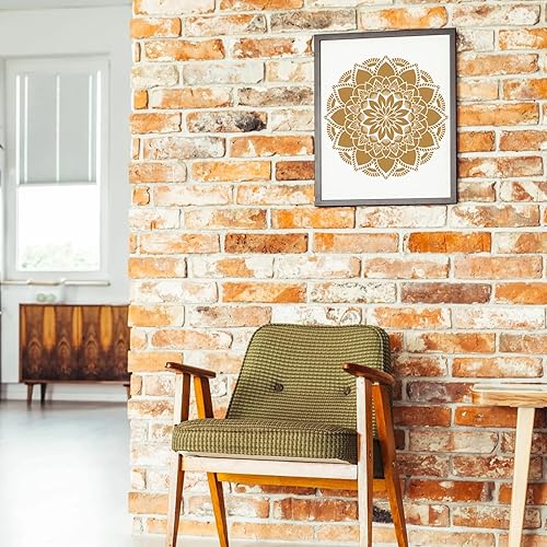 MWOOT 4 Pièces Grande Mandala Pochoir Stencils Set, DIY Réutilisable Géométrique Dessin Peinture Pochoirs, Large Mandala Dotting Painting Template pour Murale Oreillers Tissu Décoration (30x30CM) - Nail Gallerys