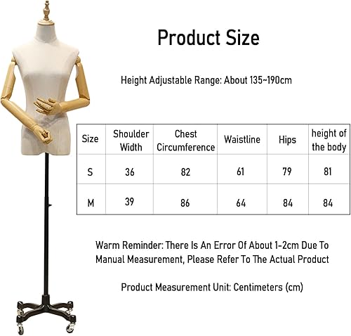 Forme De Robe De Mannequin, Support De Mannequin D'environ 53,14 À 74,8 Pouces, Hauteur Réglable Avec Roulettes, Mannequin D'affichage For Photographier Des Vêtements, Des Vêtements, Des Coutures ( Co - Nail Gallerys