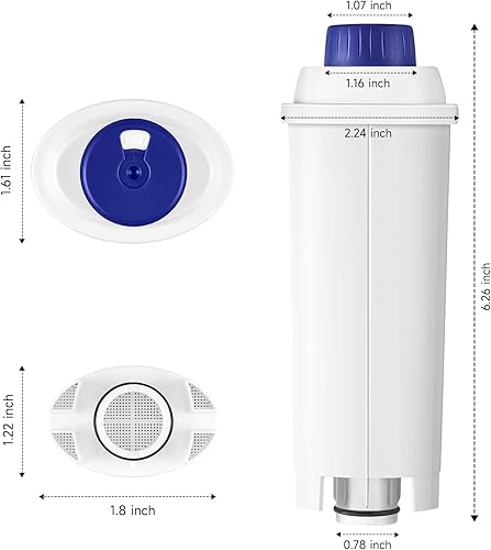 Molifal 6 pièces Filtre de remplacement pour De'Longhi DLSC002, SER3017, 5513292811 - Compatible avec Dinamica, Magnifica S, Eletta Explorer, ETAM, EPAM et ECAM - Nail Gallerys