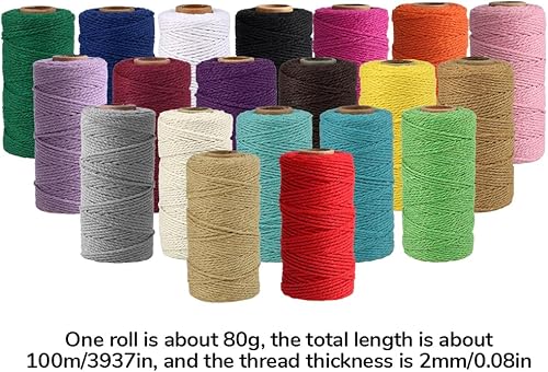 Corde de Ficelle Coton, 100m x 2mm Fil Macramé, Fil de Coton, Ficelle Corde Rose foncé, Corde de Coton Tressée, Cordon Emballage Cadeau Noël, Fil Macramé Coton Décoration Murale Bohème - Nail Gallerys