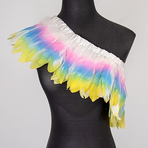 YUWEN 2 mètres Plume d'oie Frange Ruban Plumes d'oies colorées Garnitures Robe de soirée/Jupe décoration Plume Accessoires 15-20 cm - Nail Gallerys