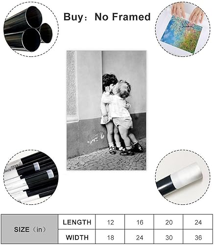 NWGACS Poster sur toile Robert Doisneau Art 4 - Décoration de chambre à coucher - Paysage sportif - Décoration de bureau - Cadeau sans cadre - 40 x 60 cm - Nail Gallerys