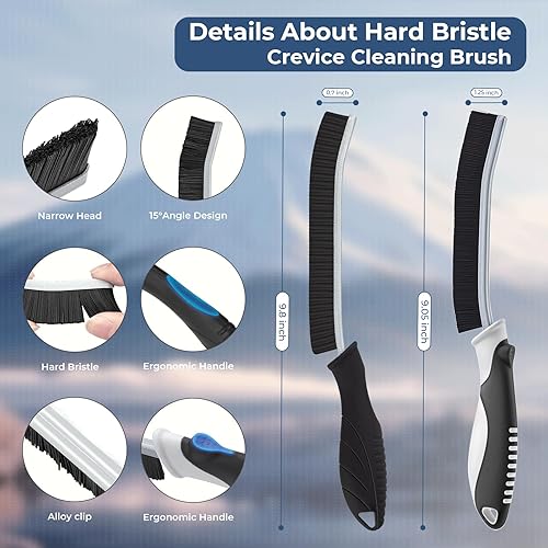 TQRR Brosse de Nettoyage - Brosse de Nettoyage à Poils durs, Brosse à Carreaux, Brosse de Nettoyage de Salle de Bain, Outils de Nettoyage pour la Cuisine, Les fenêtres, Le coulis (6, Bleu Lichen) - Nail Gallerys