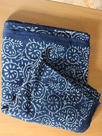Tissu indien imprimé à la main, tissu de coton doux par le tissu de jardin, tissu imprimé Jaipuri Kurti pour robe d'été (5 yards) - Nail Gallerys