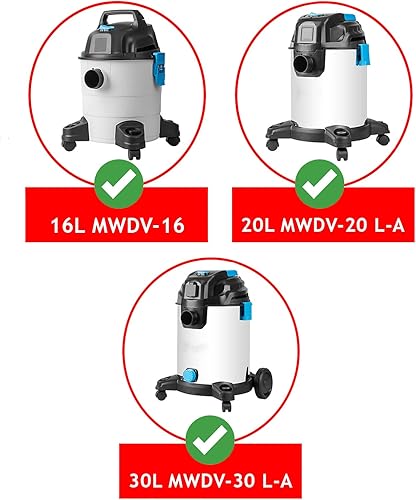 SPARES2GO Manchon filtre cartouche + 5 sacs à poussière SMS pour aspirateur Mac Allister MWDV16L-A MWDV20L-A MWDV30L-A 16L 20L 30L - Nail Gallerys