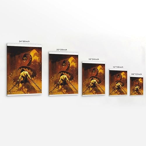 KNKncnv Frank Frazetta Poster fantaisie Peinture décorative sur toile Art mural pour salon, chambre à coucher, art mural, impression d'image moderne, décoration de salle familiale, 30 x 45 cm - Nail Gallerys