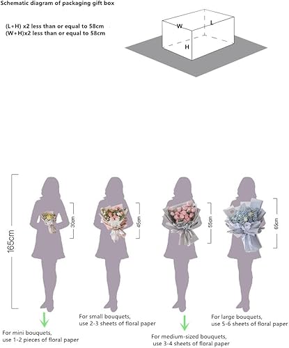 Rikyo Lot de 20 feuilles de papier cadeau pour bouquet, 10 couleurs, double face, couleur pure, imperméable, ne se décolore pas, pour la Saint-Valentin, un mariage, une remise de diplôme, 57 x 57 cm, - Nail Gallerys