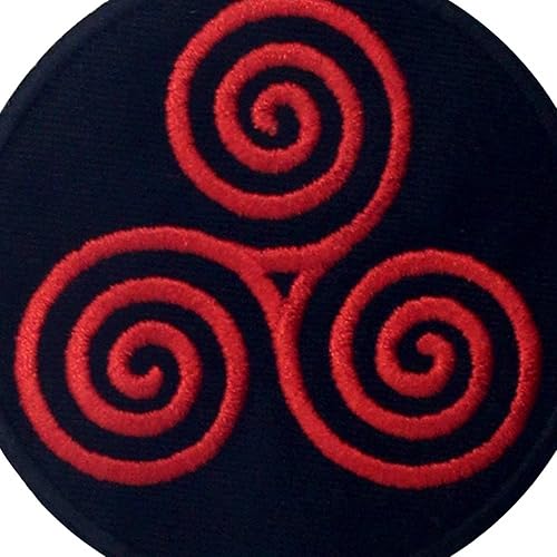 Le symbole du cercle de Triskel Brodé à Repasser ou à Coudre Patch, Rouge noir - Nail Gallerys