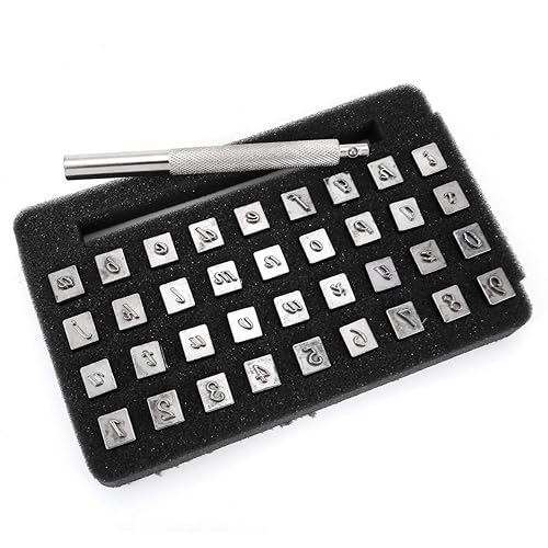 Mogokoyo Ensemble de Tampons Lettres de l'Alphabet et Chiffres Outils de Fabrication de Selle Gaufrage pour Travail Artisanal du Cuir - Nail Gallerys