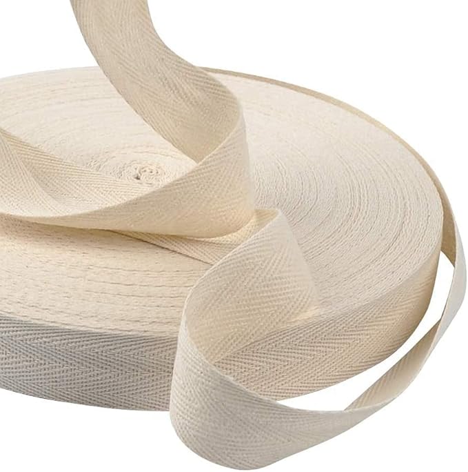 Nothers Ruban en Coton 50m x 2,5 cm,Ruban en Sergé de Coton,Bandes de Biais en Coton pour la Couture D'emballages de Cadeaux D'artisanat de Bricolage - Nail Gallerys