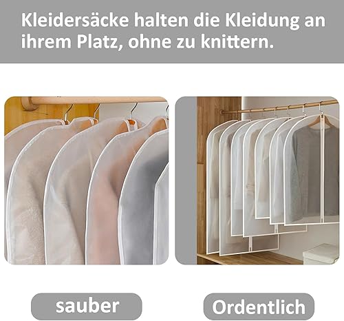 Housse Vêtemen, 6 Sacs à Vêtements Housses à Vêtements Longues, sac à Vêtements avec Fermeture Eclair, Sac à Vêtements Extérieur, pour le Rangement de Chemises, Jupes et Costumes, 60 x 100 cm - Nail Gallerys