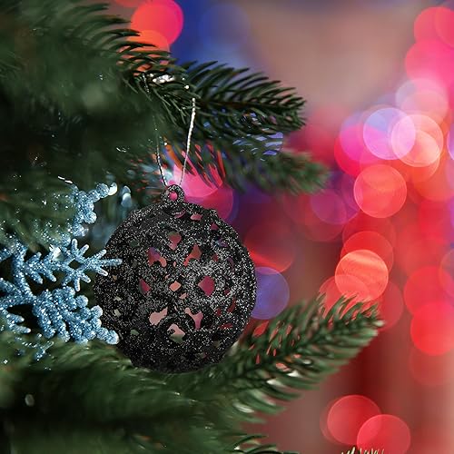 Relaxdays Boules de Noël, Lot de 50, Paillettes, Mates, Brillantes, décoration Sapin, Plastique, D : 3, 4 et 6 cm, Rose - Nail Gallerys