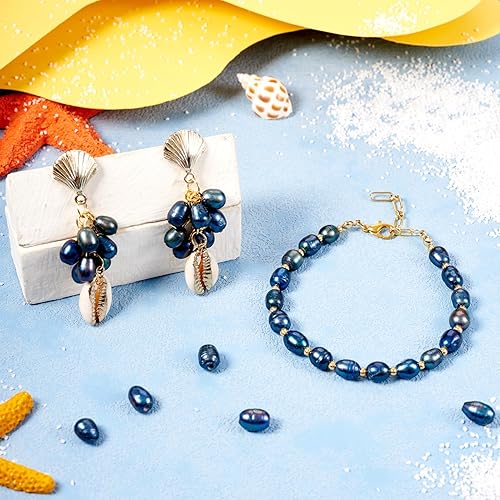 PandaHall Lot de 100 perles de culture d'eau douce naturelles de 7 à 8 mm de forme ovale pour colliers, bracelets, bijoux, loisirs créatifs - Nail Gallerys