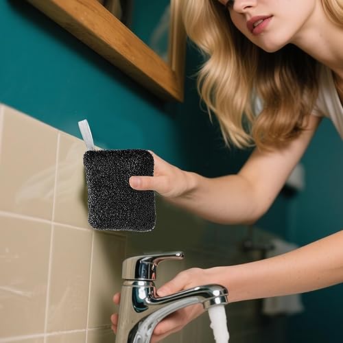 Lingettes Grilles Multiusage Pour La Vaisselle,Détartrage De Carrelage Et Élimination Du Calcaire | Tampons Réutilisables Non-Rayants Lavables pour Casseroles Éviers Plaques de Cuisson Usage Humide et - Nail Gallerys