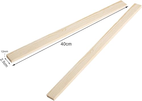 2x Guides de Rouleau à Pâtisserie En Bois, Mesure Des Bandes de Pâte, Règle de Cuisson, Bâtons Boue D'argile de Poterie Portables, Rouleau à Pâtisserie Barres de Pâte à Rouler Outils de Cuisine, 3MM - Nail Gallerys