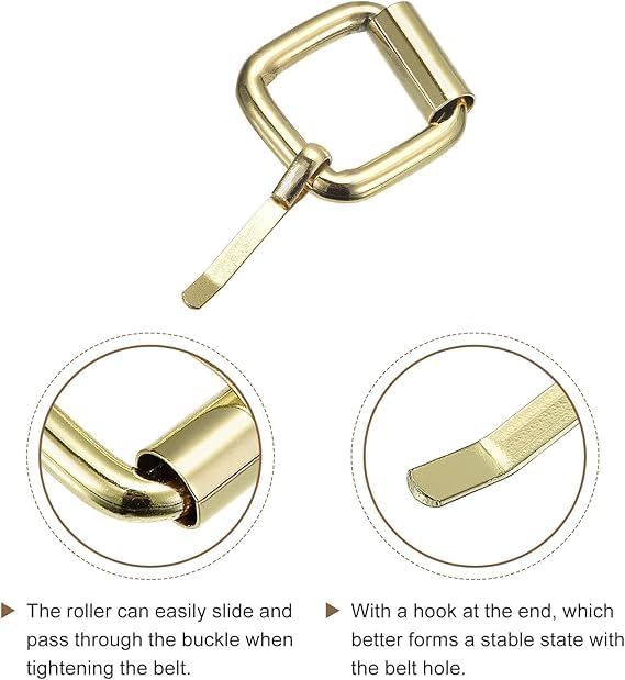 Outbit Lot de 100 boucles à rouleaux en métal 5 tailles multi-usages en métal pour ceinture, or, 5 sizes - Nail Gallerys