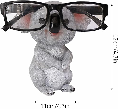 Porte-lunettes Animal Mignon, Support de Lunettes en Résine Koala, Accessoires de Lunettes Décoratifs, Idéal pour la Table de Chevet, le Bureau, la Maison, le Bureau, le Cadeau Décoratif(Gris) - Nail Gallerys