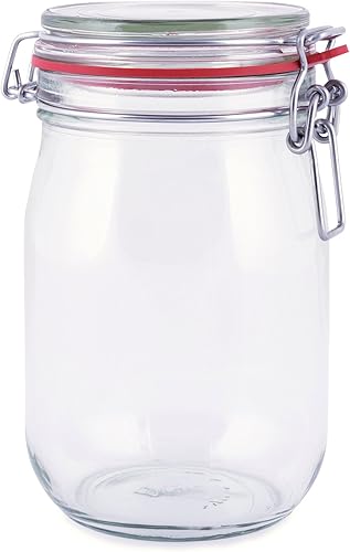 pajoma Lot de 10 bocaux en verre, à étrier, 1000 ml chacun, avec joint en caoutchouc, fabriqués en Allemagne - Nail Gallerys