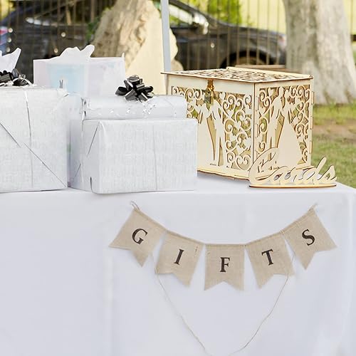 AirSMall Boîte à Cartes de Mariage en Bois, Mariage Tirelire Mariage en Bois, Tirelire de Mariage Boite Cadeau Bois à Clé pour Réception Bébé Douche Anniversaire Fête - Nail Gallerys