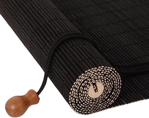 NIANXINN Store à Rouleau en Bambou Naturel,Store Enrouleur Interieur Exterieur,Store Occultant Fenetre,Rideau Protection Solaire Intimité,Personnalisab,Largeur x Hauteur (45cm x 120cm,Black) - Nail Gallerys