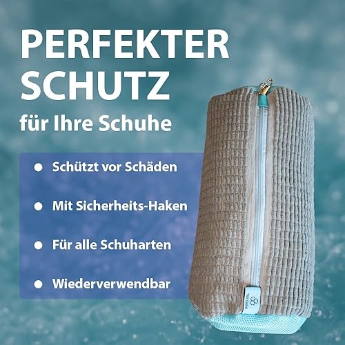 T&B Global Lot de 2 sacs de lavage pour chaussures XL gris pour machine à laver, extra pour chaussures et baskets plus foncées, avec embauchoir à chaussures, lavage propre et sûr en machine à laver - Nail Gallerys