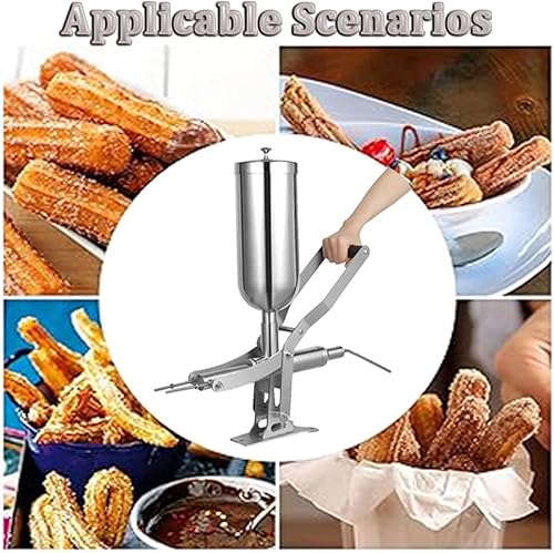 Machine de remplissage de beignets 5 L, machine manuelle d'injection de gelée pour beignets, machine de remplissage de churros en acier inoxydable pour cuisine, remplissage quantitatif,4Pipes - Nail Gallerys
