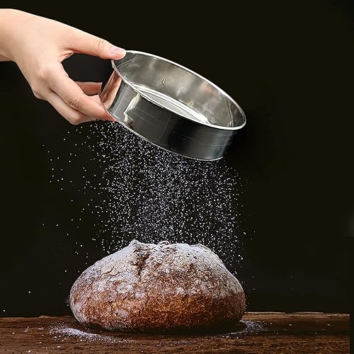 2 Pièces Tamis Farine, Tamis de Pâtisserie Rond, Tamis Fins Inox pour Farine Gâteaux Légumes, 15cm Tamis Patisserie en Maille Fine, Farine Tamiseur de Farine Professionne de Cuisine, Tamis Pollen - Nail Gallerys