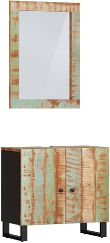 AIJUUKJP Ensemble de meubles de salle de bain 2 pièces en bois massif recyclé - Nail Gallerys