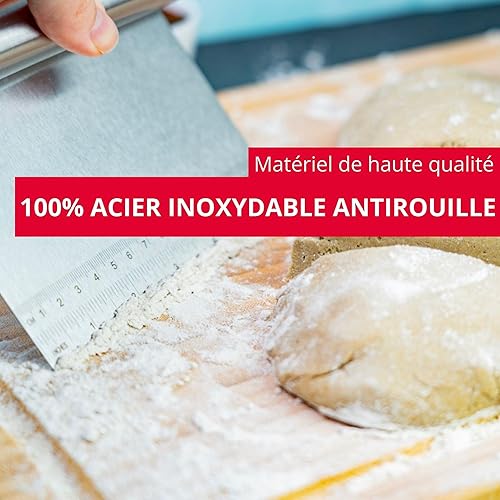 Westmark Carte à Pâte avec Échelle - Spatule à Pâte de Haute Qualité pour une Découpe et un Étale Faciles de Pâte, Fondant, Crèmes Ou Ganache - en Acier Inoxydable - Nail Gallerys