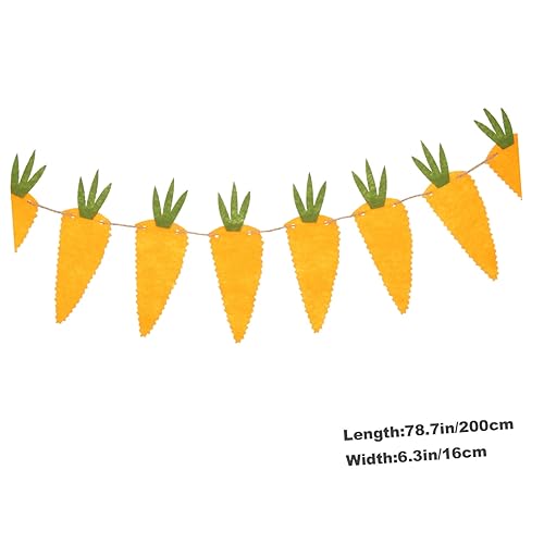 Cabilock Décoration De Fête De Carotte Bannière Guirlande De Carottes Guirlande De Lapin Bannière De Toile De Jute Décoratif Décorations Guirlandes Pendentif Bannières Porte Tissu Non Tissé - Nail Gallerys