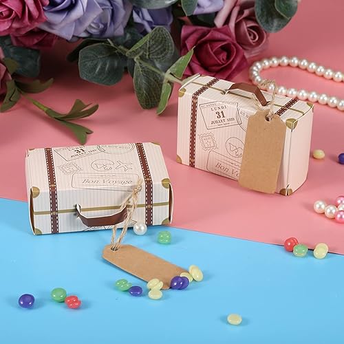 Nikou 50pcs Mini Boîte de Valise Faveur Boîte de Bonbons, Coffret Cadeau à Bonbons Kraft Convient Pour les Fêtes de Mariage, les Anniversaires et les Baby Showers - Nail Gallerys