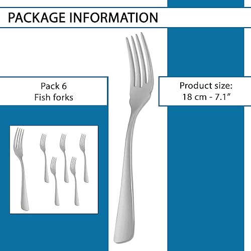Fourchette à poisson acier inox 6 pieces fourchettes a poisson speciales Durable avec finition miroir lave-vaisselle design moderne - Nail Gallerys