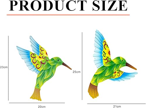 letuxaamz Décoration Murale en Métal, Oiseaux 3D Colibri pour la Maison Jardin Vivants Art Mural Suspension Sculpture Outdoor/Indoor Décor Murale pour Maison, Jardin, Patio, Porche ou Clôture - Nail Gallerys