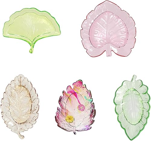 Voyyphixa Feuilles Moulle Resine Epoxy Moules en Silicone Moule à Boîte de Rangement Forme Feuilles tropicales Moule de Plateau Fruits pour Résine Moule de Boîte à bijoux Moules de Coulée Epoxy (Leaf) - Nail Gallerys