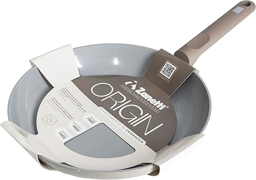 Zanetti, Poêle Origin diamètre 30 cm, revêtement en céramique, antiadhésif, haute qualité, fond épais, cuisine saine et naturelle, poignée ergonomique Soft Touch, adaptée pour induction - Nail Gallerys
