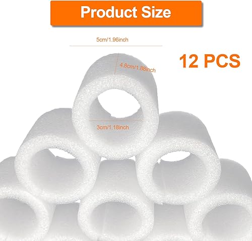 iwiio A03420230327PMDP12YXUKfba Lot de 12 entretoises en mousse pour rideaux à œillets jusqu'à 30 mm Longueur 4,8 cm - Nail Gallerys