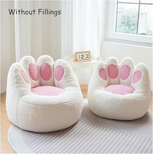 DESHVA Housse de pouf (rembourrage non inclus) - Canapé paresseux mignon comme une patte de chat - Décorez le salon, la chambre à coucher pour adultes, L - Nail Gallerys