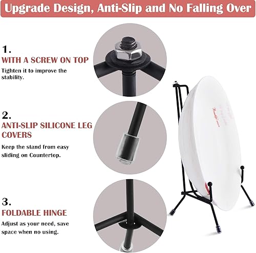 IPOW 4PCS Métal Chevalets Support Porte Cadres Décoratifs Support d'affichage de Plaque pour Exposer Image, Porcelaine,Tableaux,Livres de Cuisine - 8’’ - Nail Gallerys