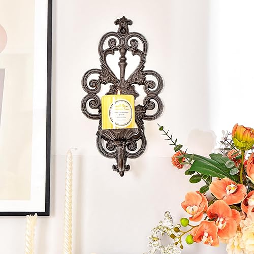 Sungmor Applique murale en fonte à suspendre pour bougie chauffe-plat Motif vigne vintage - Nail Gallerys