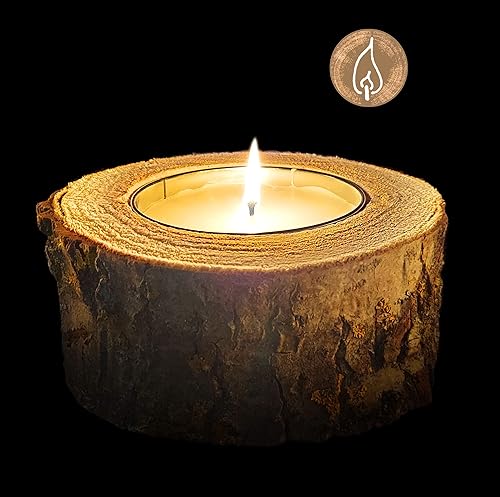 Bougie d'extérieur rustique - Durée de combustion : environ 12 heures - En bois naturel - Respectueux de l'environnement - Pour le recyclage - Pour le feu de table - XXL - Pour l'extérieur - Nail Gallerys